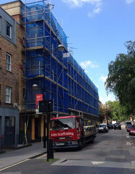 Commercial scaffolding project